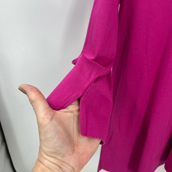 Habitat clothes to live in- V-neck high low pink tunic length oversized top XS - Picture 7 of 10